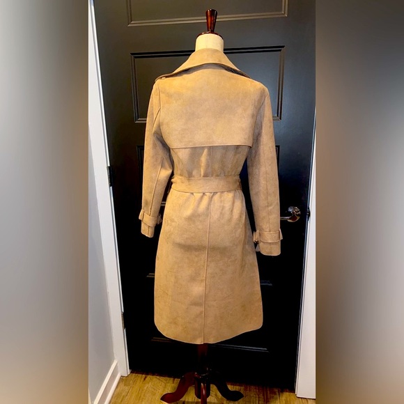 🇺🇸Lulus vegan suede trench coat sz S - Picture 12 of 13